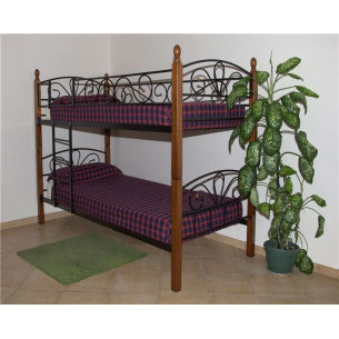 Двухъярусная кровать Арзу - DD (металл-черный/дерево-...