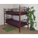 Двухъярусная кровать Арзу - DD (металл-черный/дерево- т.орех)