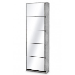 Обувница Комфорт К-5S (Бетон/Зеркало)