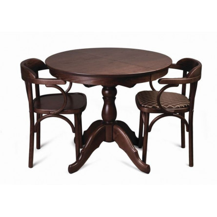 Стол обеденный Круглый-0090 (темный тон)