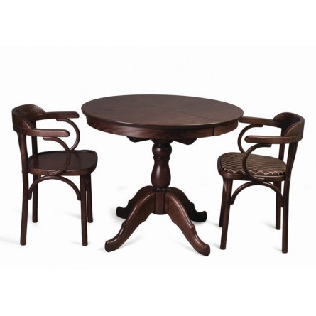 Стол обеденный Круглый-0090 (темный тон)