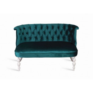 Диван Бархат (эмаль белая / 23 - изумрудный)