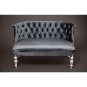 Диван Бархат (эмаль белая / 25 - грязно-голубой)