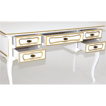 Стол 25 (Белый+золотая патина) большой 269