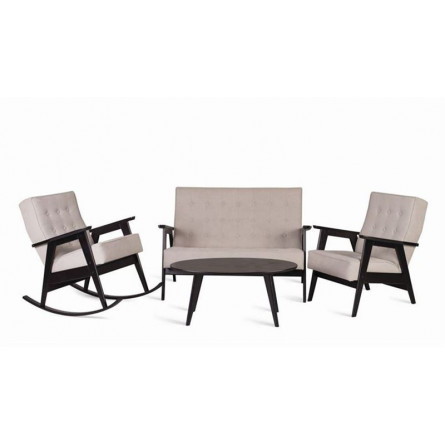 Кресло-качалка РЕТРО (венге / 02 - светло-серый)