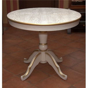 Стол Круглый (Белый / патина золото)