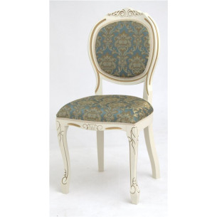 Стул "Милорд №12" (Слоновая кость1013+патина золото/ткань...