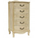 Комод "Джульетта" узкий 5 ящ. (дуб шампань/золотая патина) Вис