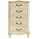 Комод "Джульетта" узкий 5 ящ. (дуб шампань/золотая патина) Вис