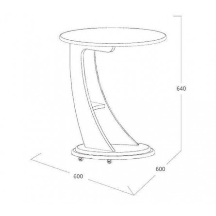 Подкатной столик "Акцент-2" (молочный дуб) Вис