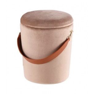 Пуф HD-01 VELUTTO 37 Ведерко (Велюр бежево-розовый)