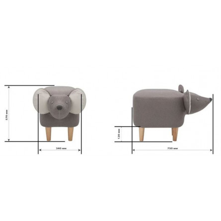 Пуф Mouse COMBI (ткань Milos 16/Milos 02)