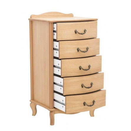 Комод "Джульетта" узкий 5 ящ.(светлый дуб) Вис