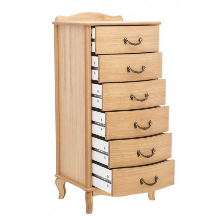 Комод "Джульетта" узкий 6 ящ. (светлый дуб) Вис