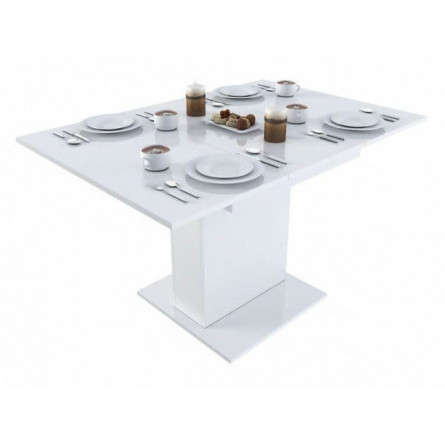 Стол раскладной "TURIN" квадратный (Белый/Глянец)