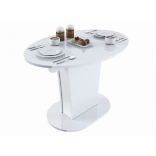 Стол раскладной "TURIN" овальный (белый/Глянец)