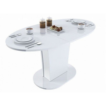 Стол раскладной "TURIN" овальный (белый/Глянец)