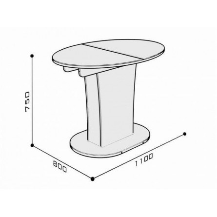 Стол раскладной "TURIN" овальный (белый/Глянец)