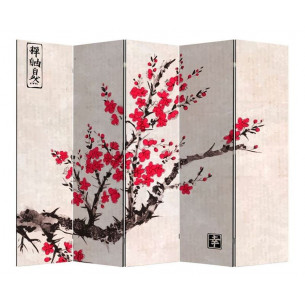 Ширма 1127-5 "Ветка Сакуры" (5 панели)
