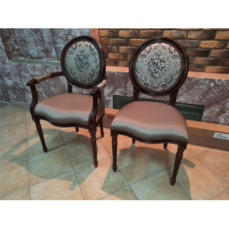 Стул "Милорд-15" (Темный орех+патина / ткань...