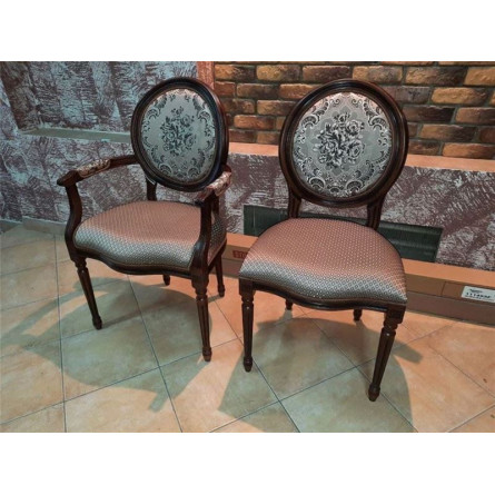 Кресло "Милорд-15" (Темный орех+патина /ткань...