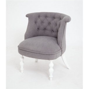 Кресло Бархат (эмаль белая / RS15 - серый)