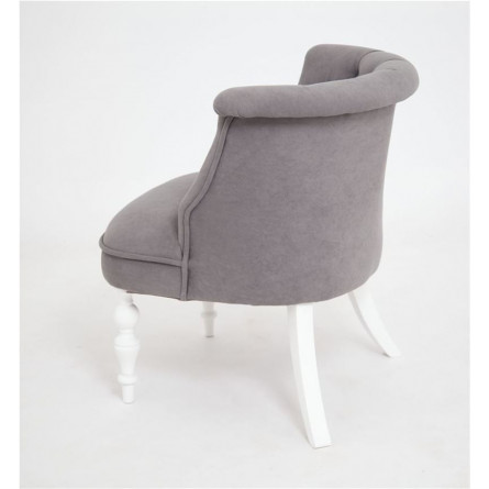 Кресло Бархат (эмаль белая / RS15 - серый)