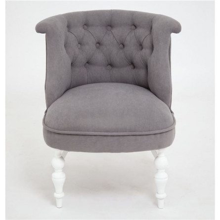 Кресло Бархат (эмаль белая / RS15 - серый)