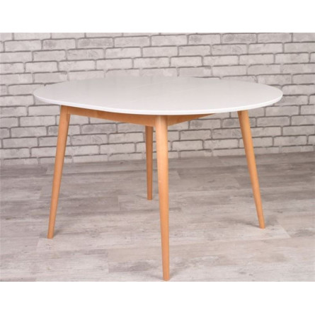 Стол Алиса-1000 (белый/натуральный) раздвижной