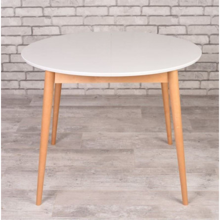 Стол Алиса-1000 (белый/натуральный) раздвижной