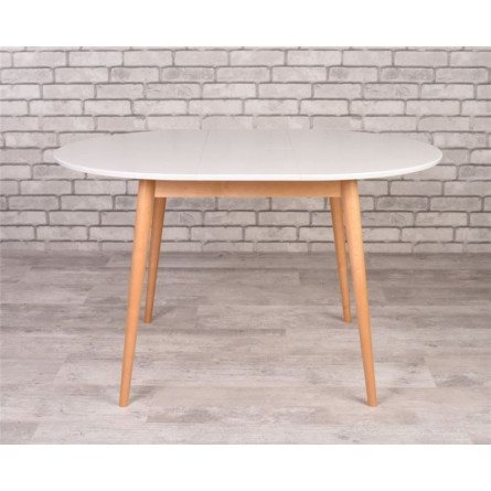 Стол Алиса-1000 (белый/натуральный) раздвижной