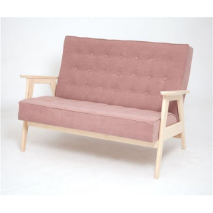 Диван двухместный РЕТРО (беленый дуб / RS 12 - розовый)