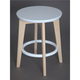 Табурет Рэй 450 (Белая Эмаль/Беленый дуб)