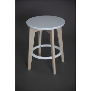 Табурет Рэй 450 (Белая Эмаль/Беленый дуб)