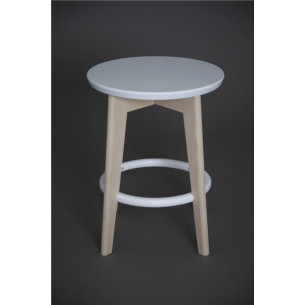 Табурет Рэй 450 (Белая Эмаль/Беленый дуб)