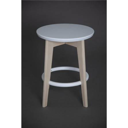 Табурет Рэй 450 (Белая Эмаль/Беленый дуб)