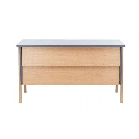 Комод "Сканди" 2 ящ. (Натуральное дерево/серый...