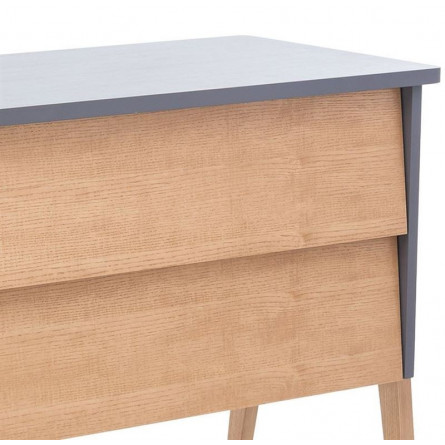 Комод "Сканди" 2 ящ. (Натуральное дерево/серый...