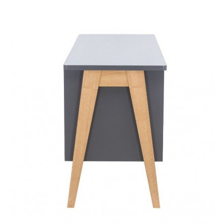 Комод "Сканди" 2 ящ. (Натуральное дерево/серый...