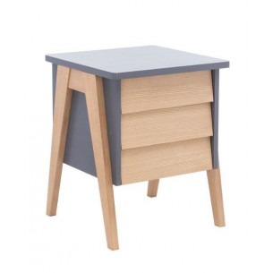 Тумбочка "Сканди" 3 ящ. (Натуральное дерево/серый ясень)
