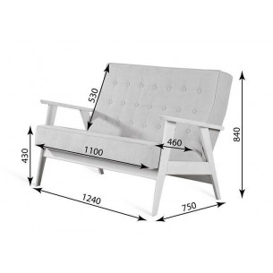 Диван двухместный РЕТРО (венге / RS 29 - бирюзовый) купить в Москве - интернет магазин IKEzakaz.ru
