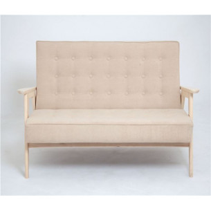 Диван двухместный РЕТРО (беленый дуб / RS3 - бежевый)