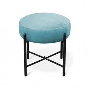 Банкетка В 4-SHT (ткань-металл/голубая пастель-черный муар)