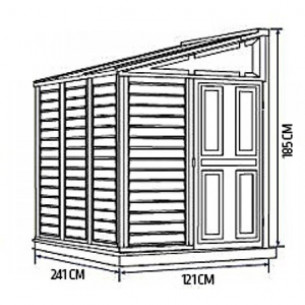 ПЛАСТИКОВЫЙ САРАЙ SIDEMATE 4X8 (ГХШ 2,4М Х 1,2М)