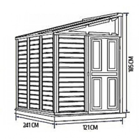 ПЛАСТИКОВЫЙ САРАЙ SIDEMATE 4X8 (ГХШ 2,4М Х 1,2М)