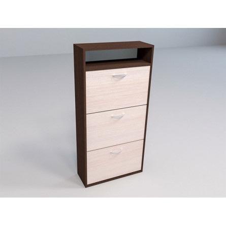 Обувница Приветливая- 1/ЛДСП/22*60*123/Венге темный/Венге светлый/