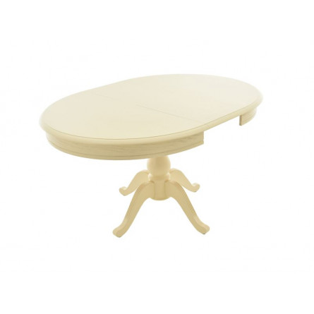 Стол Фабрицио 1 D100/Береза, шпон/100(130)*100*75/Тон 10 Слоновая кость/Слоновая кость/