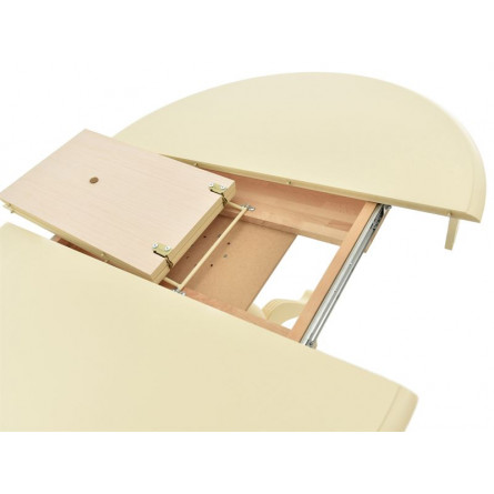 Стол Фабрицио 1 D100/Береза, шпон/100(130)*100*75/Тон 10 Слоновая кость/Слоновая кость/