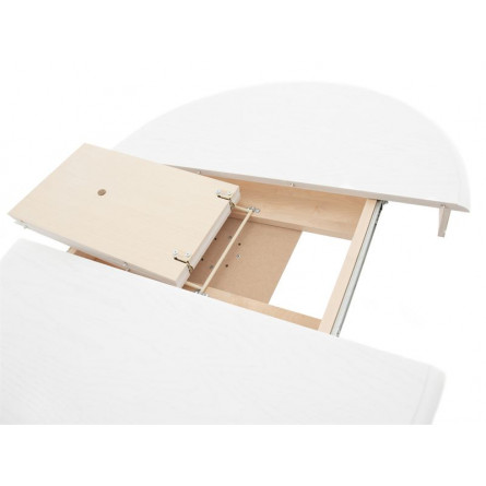 Стол Фабрицио D100/Береза, шпон/100(130)*100*75/Тон 9 Эмаль белая/Эмаль белая/