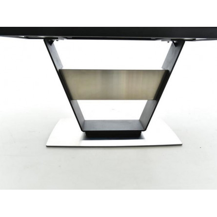 Стол Мальта/Керамогранит/140(204)*90*75/Черный матовый Муар/Calacata vaglioro/